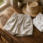 Delphi | Women's Wide-Leg Bermuda Shorts with Pockets and Elastic Waist