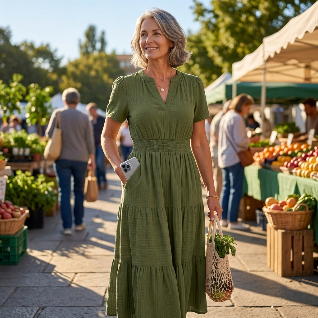 Laurence | Women's Tiered V-Neck Summer Maxi Dress