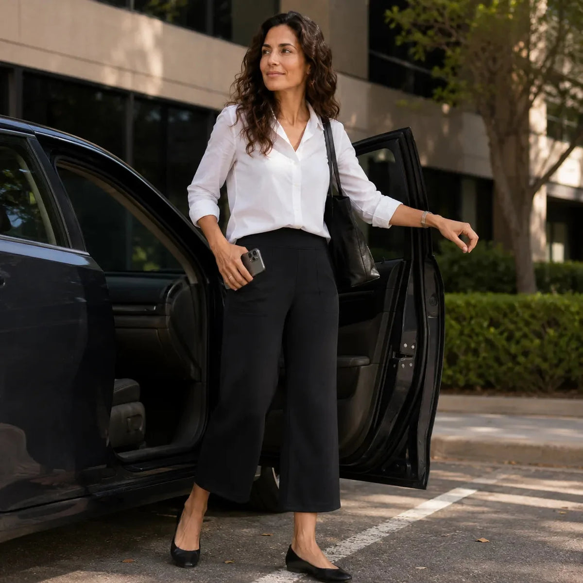 Laila | Women's Wide-Leg Cropped Pants with Pockets