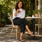 Laila | Women's Wide-Leg Cropped Pants with Pockets