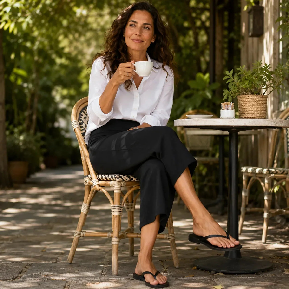 Laila | Women's Wide-Leg Cropped Pants with Pockets