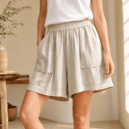 Delphi | Women's Wide-Leg Bermuda Shorts with Pockets and Elastic Waist