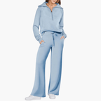Renske | Women's Zip-Up Hooded Wide-Leg Lounge Set