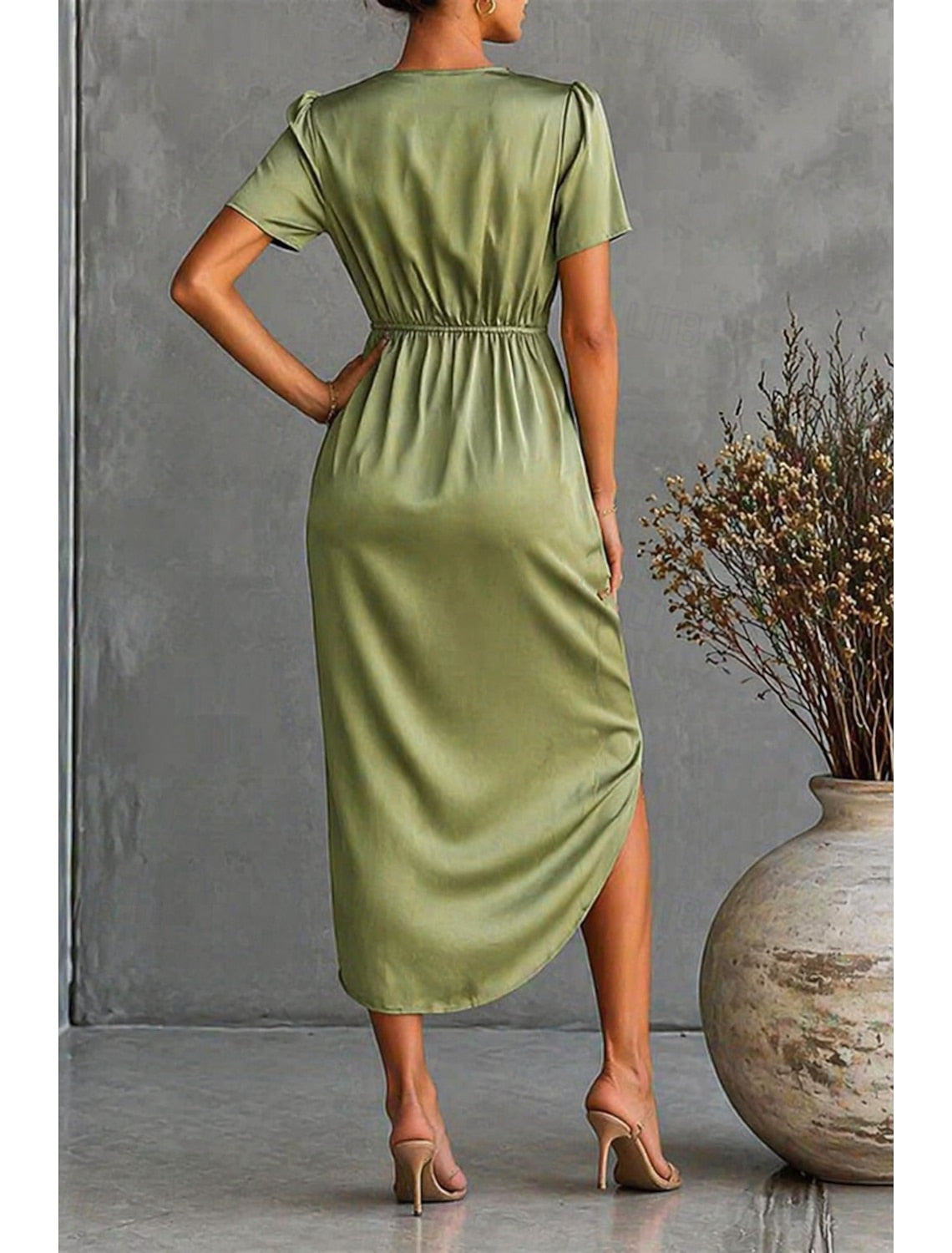 Zofia | Women's Wrap V-Neck Cocktail Dress with Tulip Hem