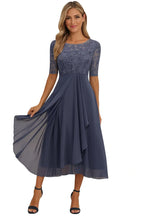Melanie | Women's A-Line Midi Dress with Lace Detail