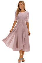 Melanie | Women's A-Line Midi Dress with Lace Detail