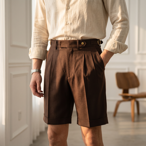 Aksel | Men's Pleated Gurkha Shorts - Smart Casual Weekend