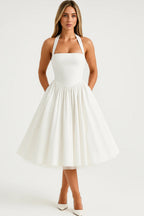 Oleandra | Women's Halter Neck A-Line Cocktail Dress Midi
