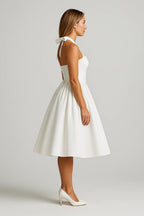 Oleandra | Women's Halter Neck A-Line Cocktail Dress Midi