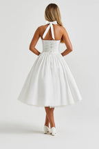 Oleandra | Women's Halter Neck A-Line Cocktail Dress Midi