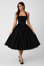 Oleandra | Women's Halter Neck A-Line Cocktail Dress Midi