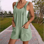Caroline | Women's Belted Wide Leg Jumpsuit with Pockets