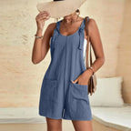 Caroline | Women's Belted Wide Leg Jumpsuit with Pockets