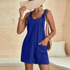 Caroline | Women's Belted Wide Leg Jumpsuit with Pockets