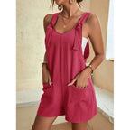 Caroline | Women's Belted Wide Leg Jumpsuit with Pockets