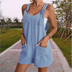 Caroline | Women's Belted Wide Leg Jumpsuit with Pockets
