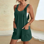 Caroline | Women's Belted Wide Leg Jumpsuit with Pockets