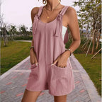 Caroline | Women's Belted Wide Leg Jumpsuit with Pockets
