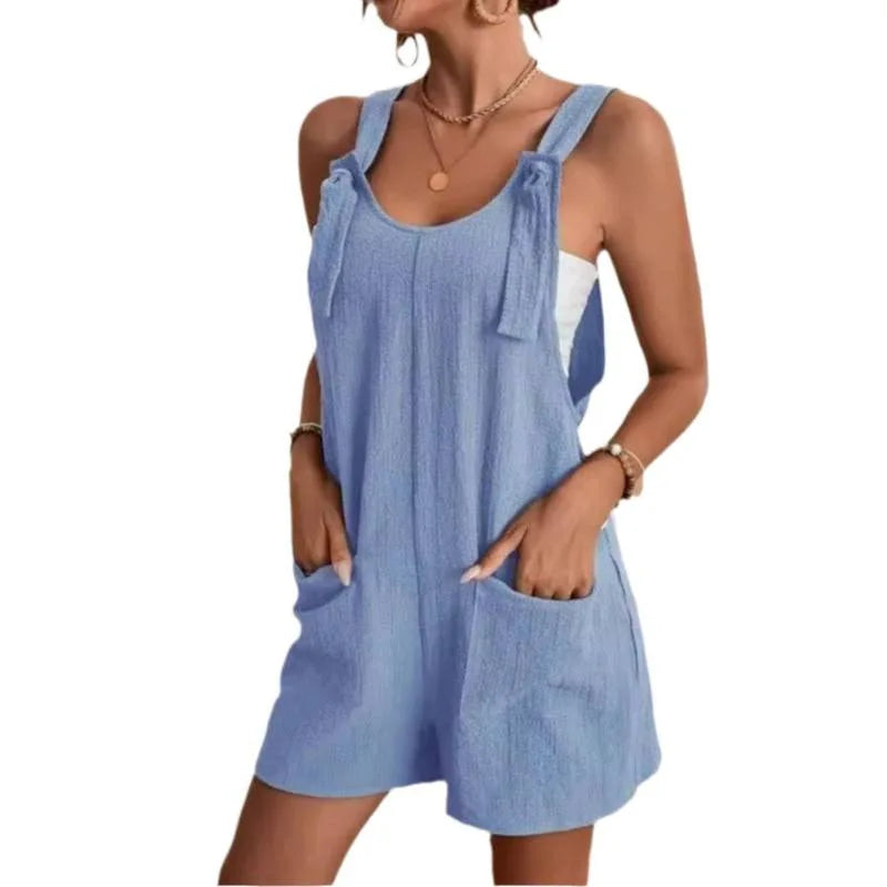 Caroline | Women's Belted Wide Leg Jumpsuit with Pockets