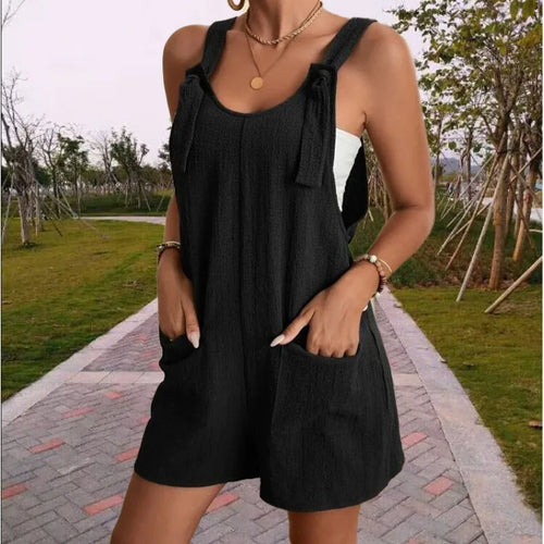 Caroline | Women's Belted Wide Leg Jumpsuit with Pockets