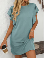 Ruby | Women's Striped A-Line Dress Ruffle Sleeve