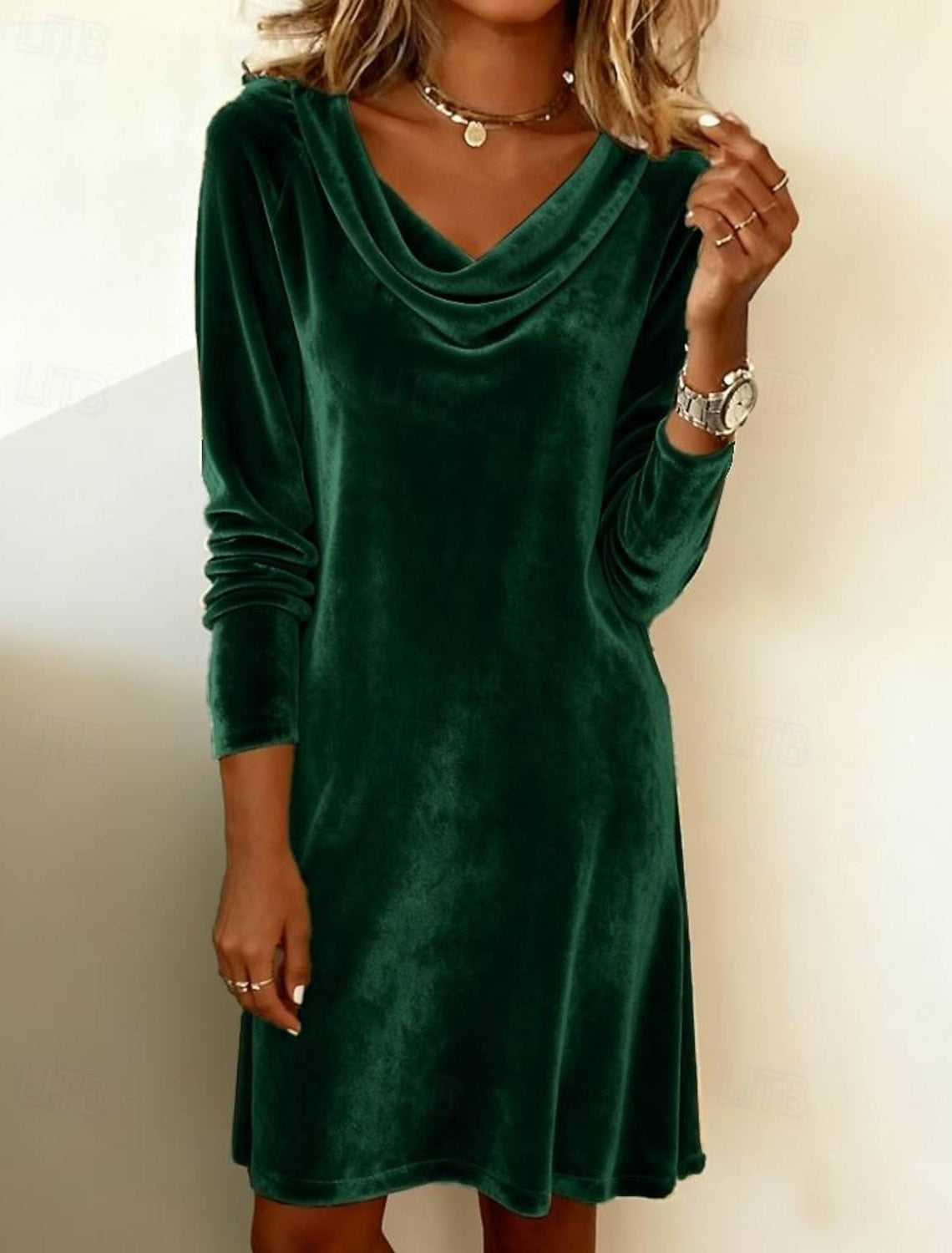 Stephanie | Women's Cocktail Dress Cowl Neck Bodycon Midi