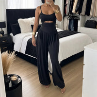 Lara | Women's Cutout Wide-Leg Jumpsuit with Tie Back