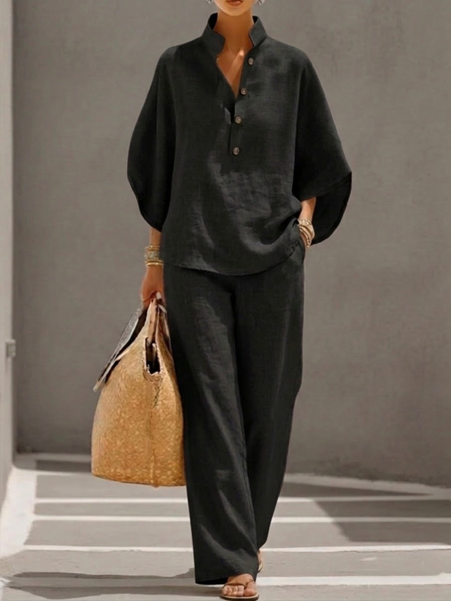 Jasmijn | Women's Two-Piece Set Batwing Sleeve Wide Leg