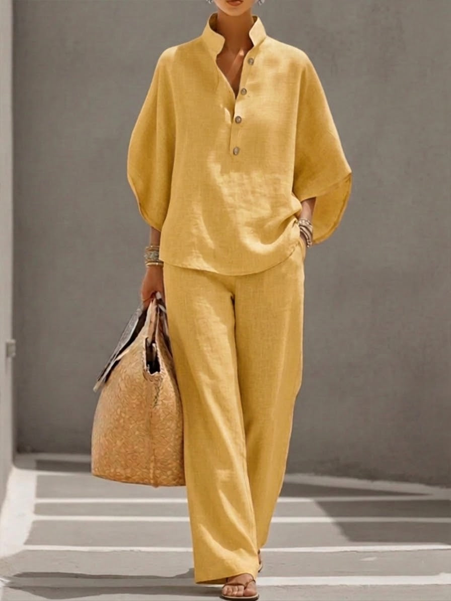 Jasmijn | Women's Two-Piece Set Batwing Sleeve Wide Leg