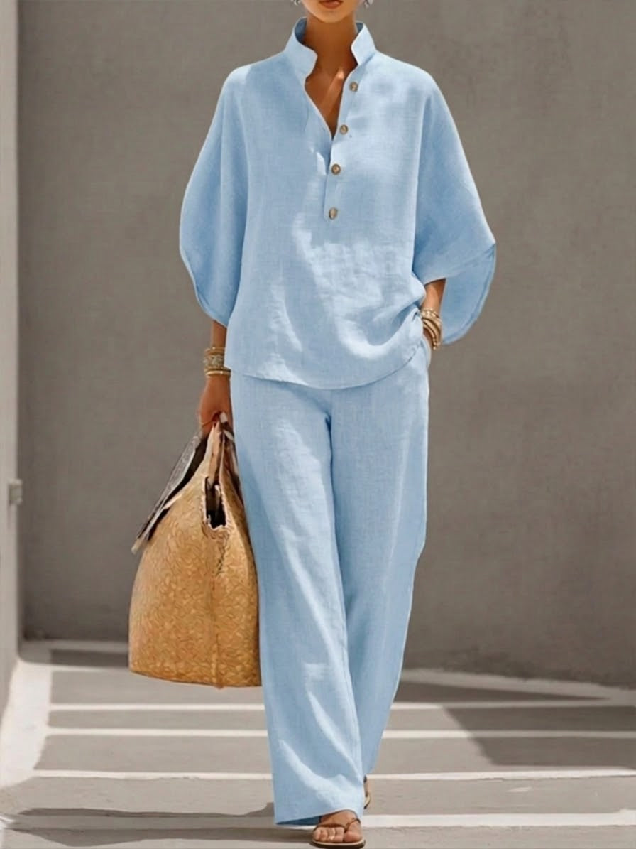 Jasmijn | Women's Two-Piece Set Batwing Sleeve Wide Leg