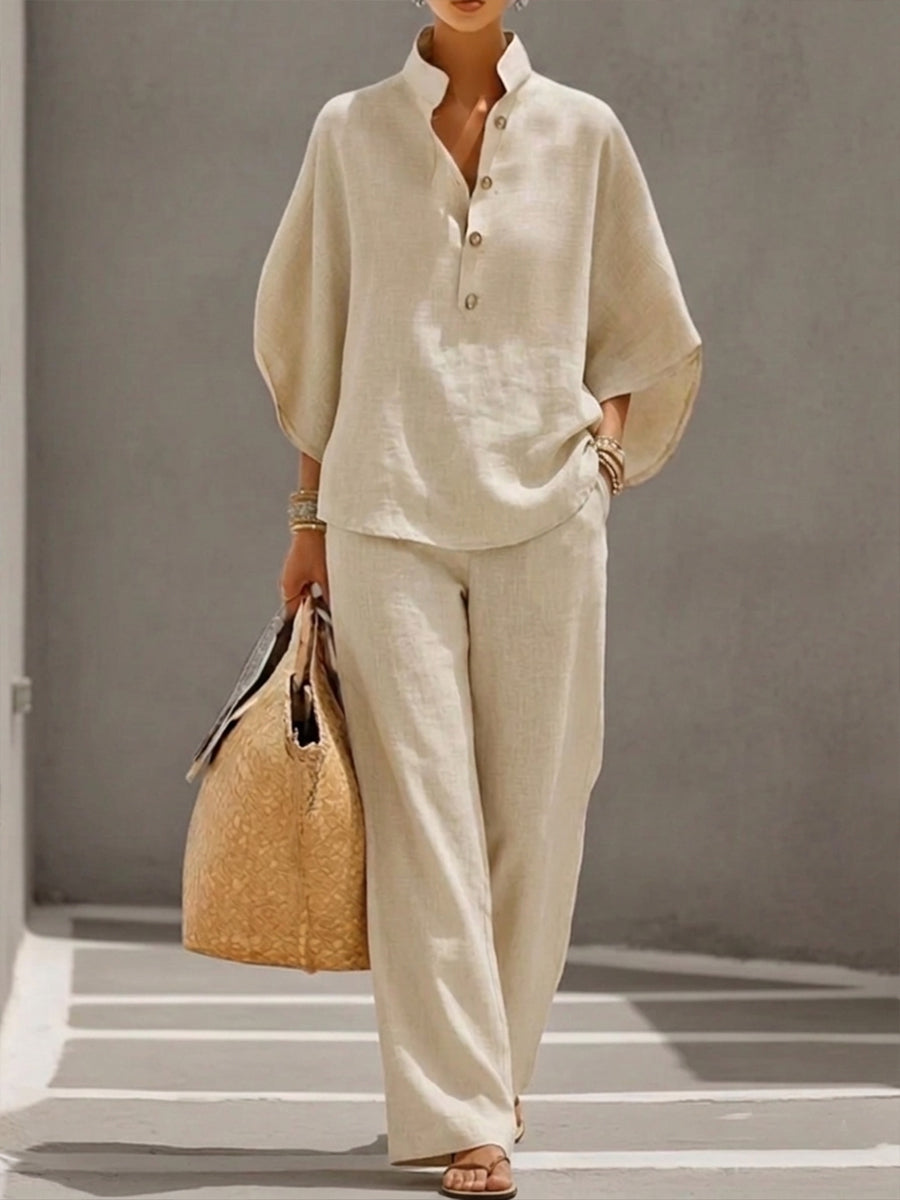Jasmijn | Women's Two-Piece Set Batwing Sleeve Wide Leg