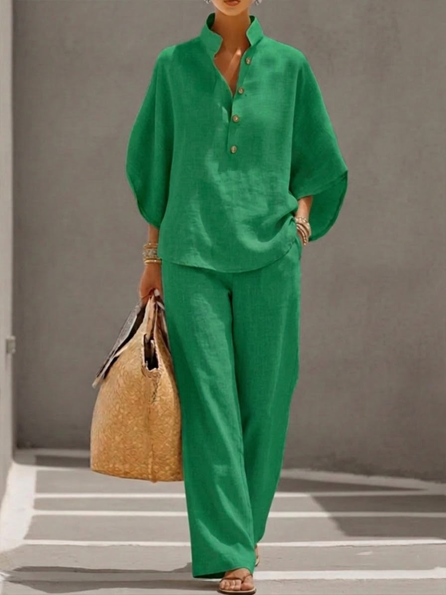 Jasmijn | Women's Two-Piece Set Batwing Sleeve Wide Leg