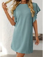 Ruby | Women's Striped A-Line Dress Ruffle Sleeve