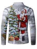Brock | Men's Christmas Blouse Button-Neck Long Sleeve Polo
