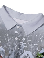 Brock | Men's Christmas Blouse Button-Neck Long Sleeve Polo