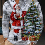 Brock | Men's Christmas Blouse Button-Neck Long Sleeve Polo