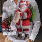 Brock | Men's Christmas Blouse Button-Neck Long Sleeve Polo