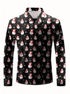 Rutger | Men's Christmas Blouse Printed Button-Up Shirt