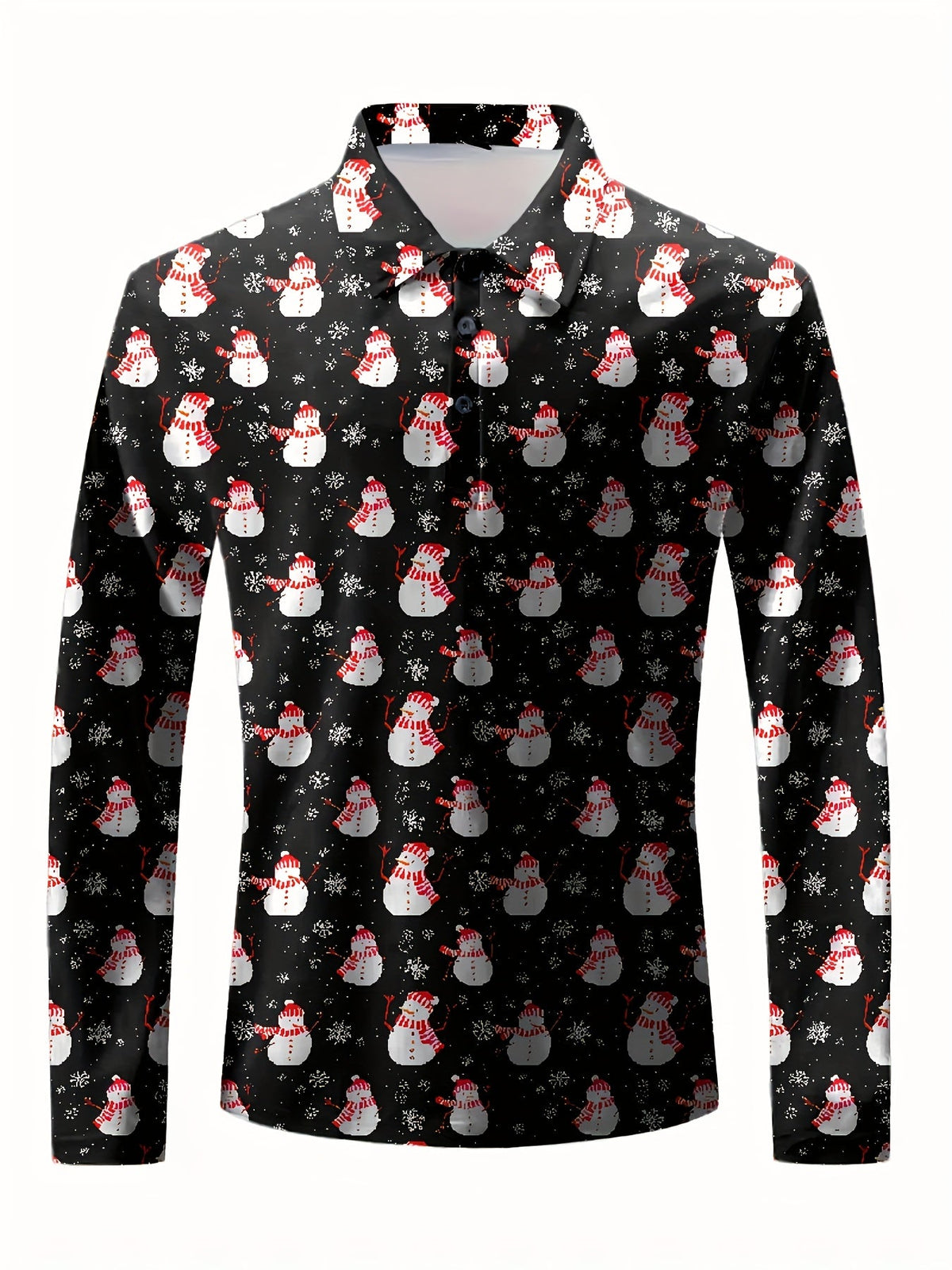 Rutger | Men's Christmas Blouse Printed Button-Up Shirt