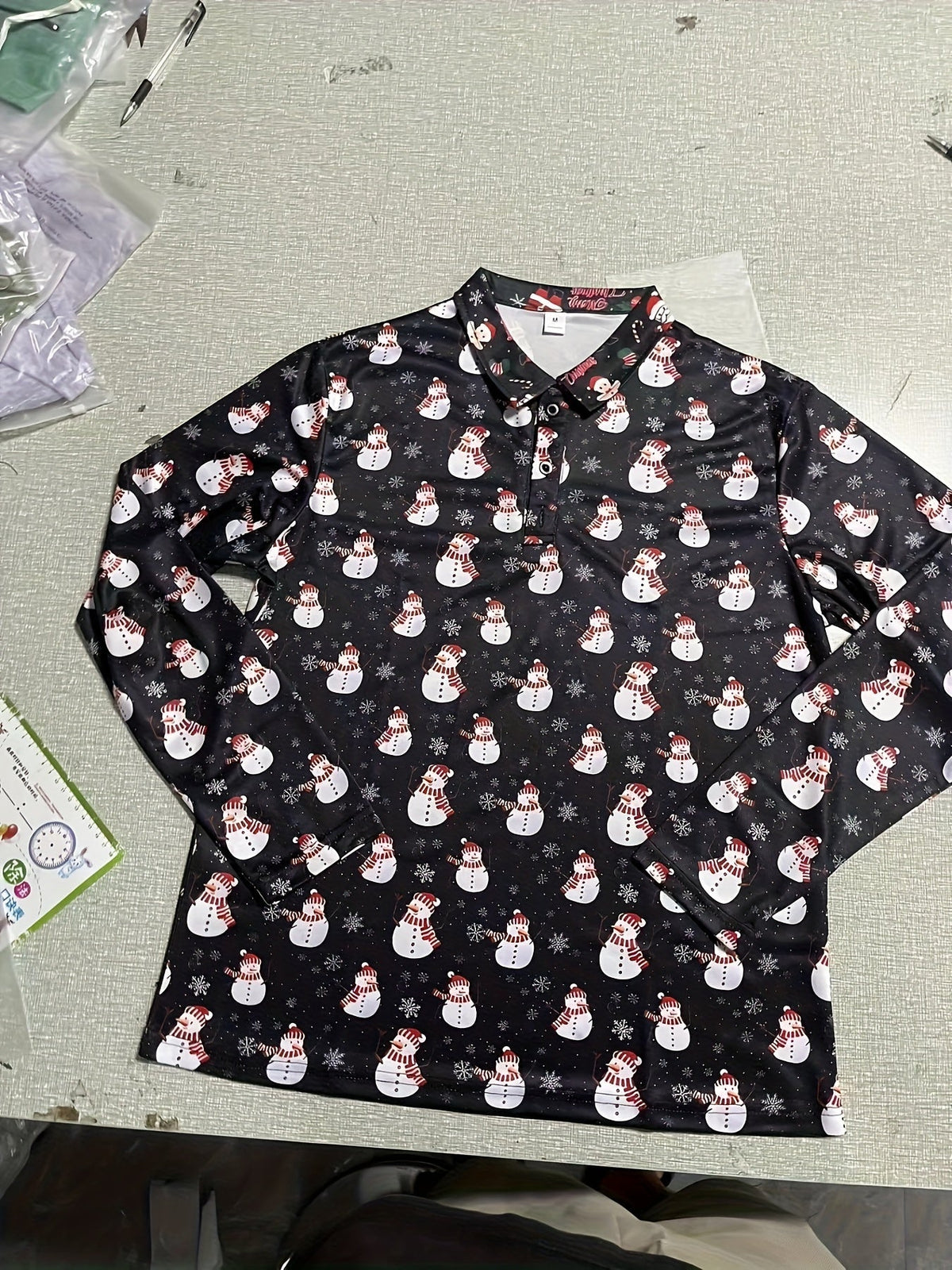 Rutger | Men's Christmas Blouse Printed Button-Up Shirt