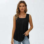 Idalie | Women's Pleated Square Neck Tank Top