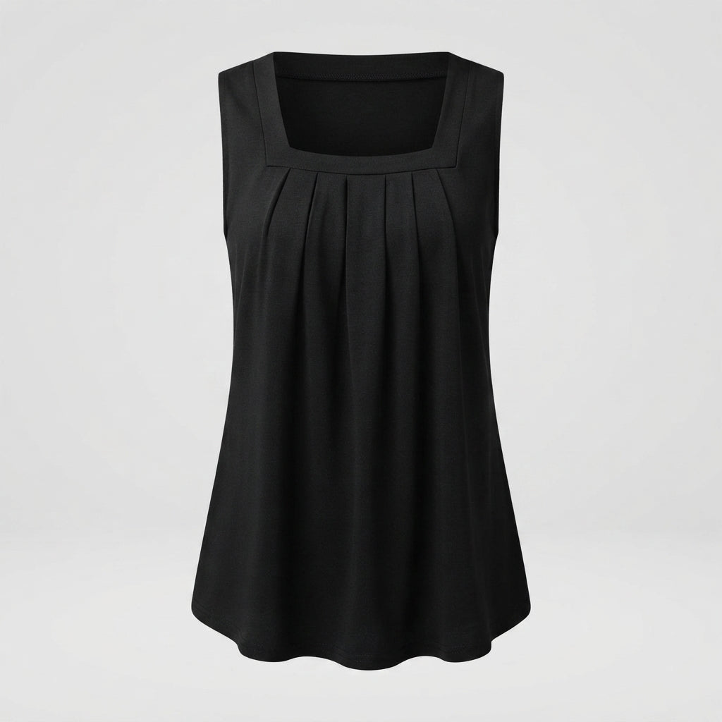 Idalie | Women's Pleated Square Neck Tank Top