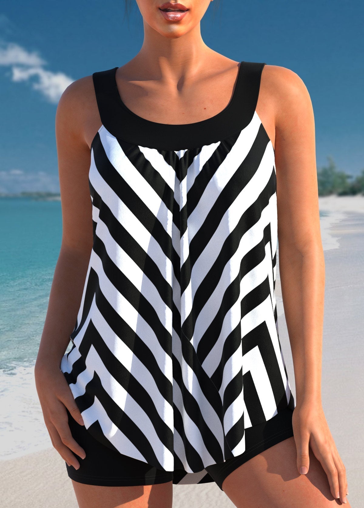 Alessia | Women's High-Waist Tie Tankini – Beach & Poolside