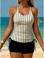 Mackenzie | Women's Striped Racerback Tankini Set
