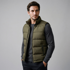 Henrik | Men's Quilted Stand-Collar Gilet with Zip Pockets