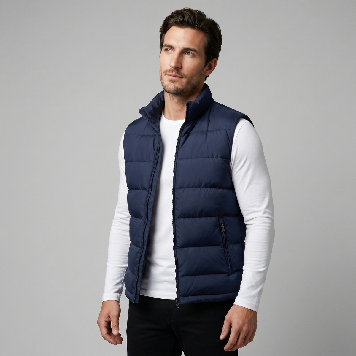 Henrik | Men's Quilted Stand-Collar Gilet with Zip Pockets