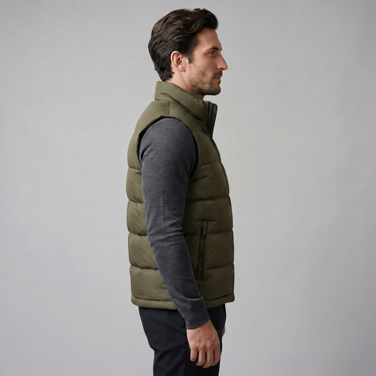 Henrik | Men's Quilted Stand-Collar Gilet with Zip Pockets