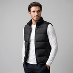 Henrik | Men's Quilted Stand-Collar Gilet with Zip Pockets