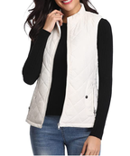 Sabina | Women's Quilted Zip-Front Vest with Stand Collar