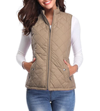 Sabina | Women's Quilted Zip-Front Vest with Stand Collar
